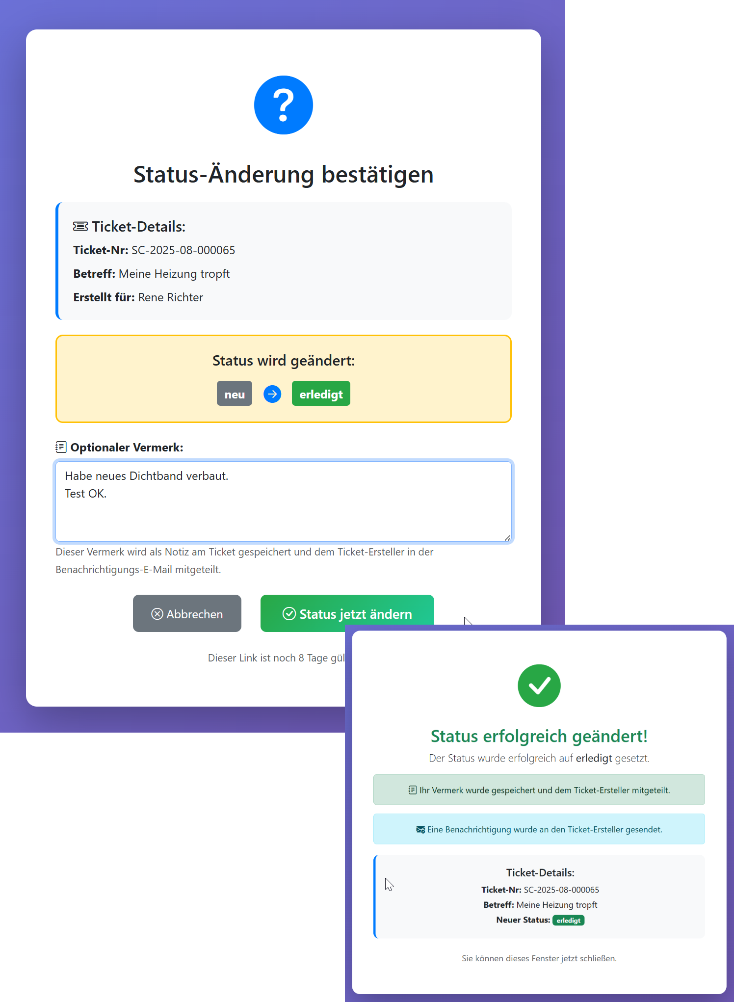 Quick-Status-Button System