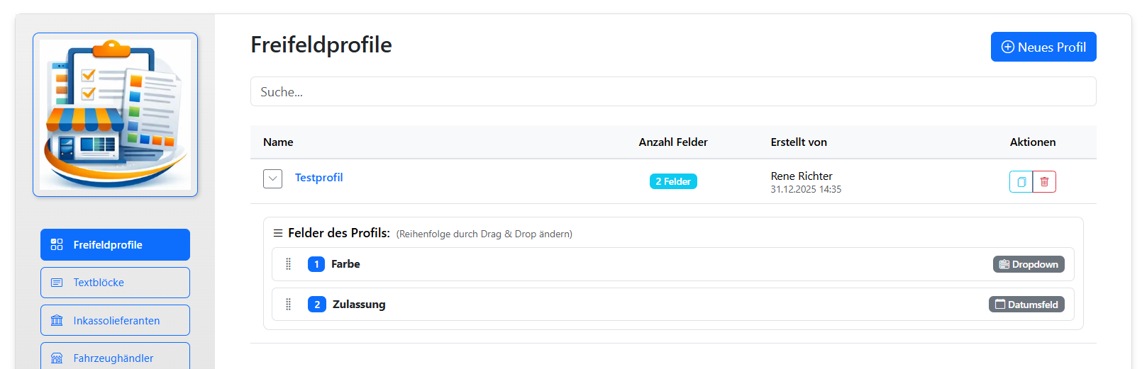 Individuelle Freifeldprofile