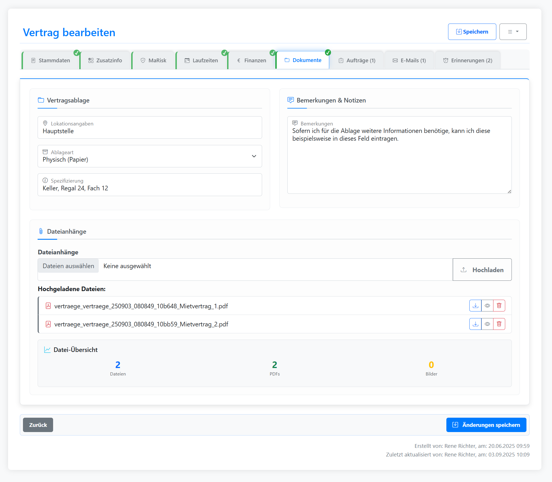 Dokumentenmanagement mit Dateianhängen